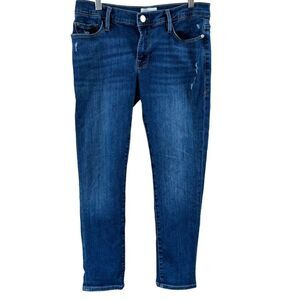 Frame Le Garçon Mid Rise Boyfriend Jean Lupine Grind